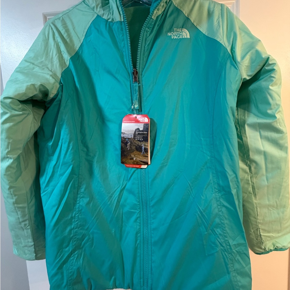 NEW Reversible North Face Teal Jacket, youth xl (18)